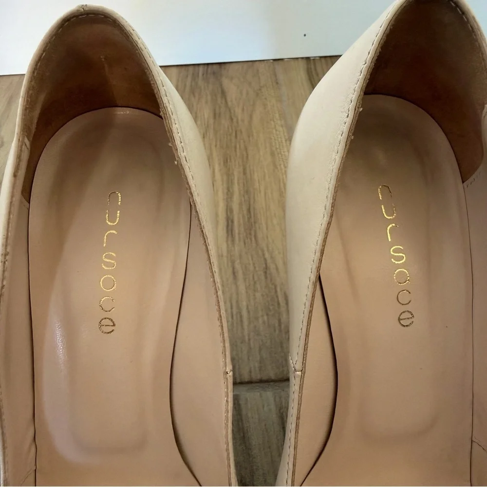 NURSACE Designer Leather Elegant Cream High Heels Size 6